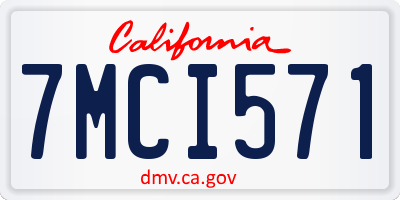 CA license plate 7MCI571