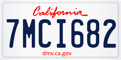 CA license plate 7MCI682