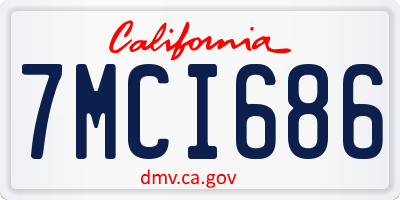 CA license plate 7MCI686