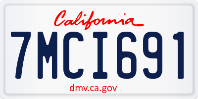 CA license plate 7MCI691