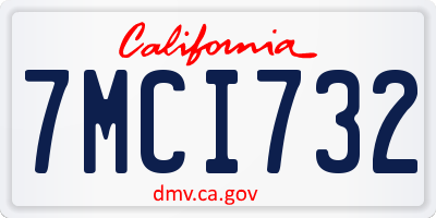 CA license plate 7MCI732
