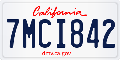 CA license plate 7MCI842