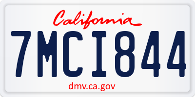 CA license plate 7MCI844