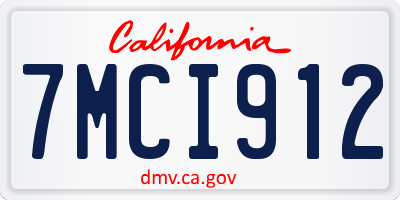 CA license plate 7MCI912