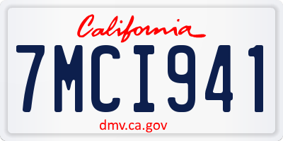 CA license plate 7MCI941