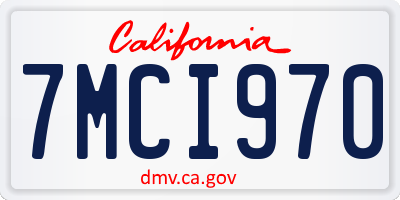 CA license plate 7MCI970