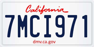 CA license plate 7MCI971