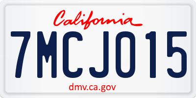 CA license plate 7MCJ015