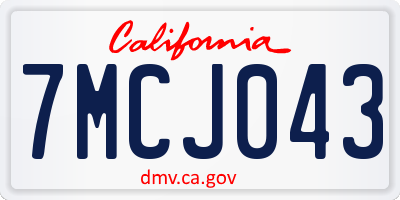 CA license plate 7MCJ043