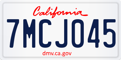 CA license plate 7MCJ045