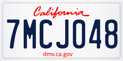 CA license plate 7MCJ048
