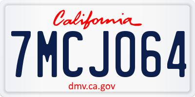 CA license plate 7MCJ064