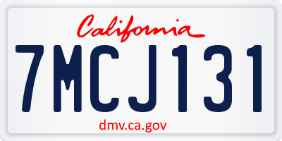 CA license plate 7MCJ131