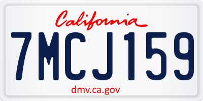 CA license plate 7MCJ159