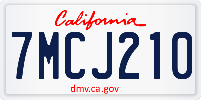 CA license plate 7MCJ210