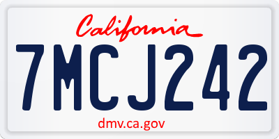 CA license plate 7MCJ242