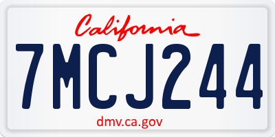 CA license plate 7MCJ244