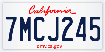 CA license plate 7MCJ245