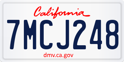 CA license plate 7MCJ248