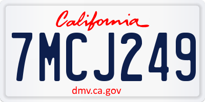CA license plate 7MCJ249