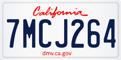 CA license plate 7MCJ264