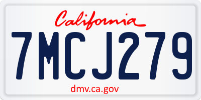 CA license plate 7MCJ279