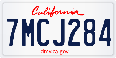 CA license plate 7MCJ284
