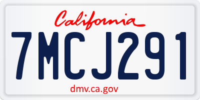 CA license plate 7MCJ291