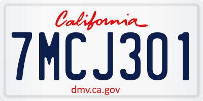 CA license plate 7MCJ301