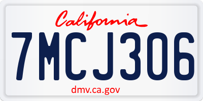 CA license plate 7MCJ306