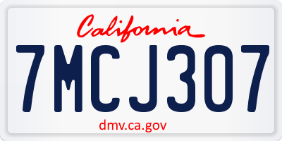 CA license plate 7MCJ307