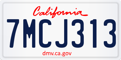 CA license plate 7MCJ313
