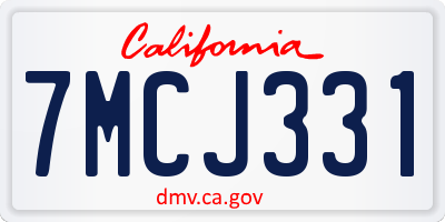 CA license plate 7MCJ331
