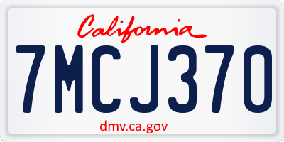 CA license plate 7MCJ370