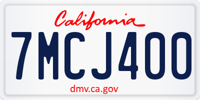 CA license plate 7MCJ400