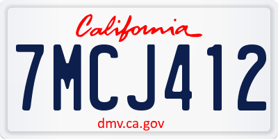 CA license plate 7MCJ412