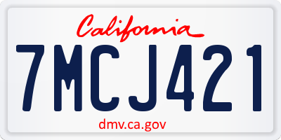 CA license plate 7MCJ421
