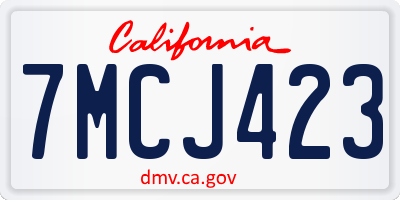 CA license plate 7MCJ423