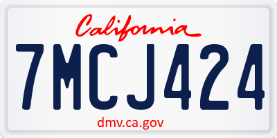 CA license plate 7MCJ424