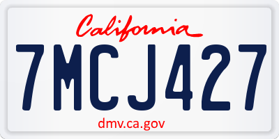 CA license plate 7MCJ427