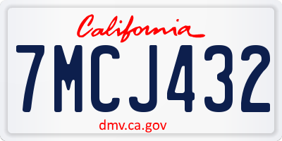 CA license plate 7MCJ432