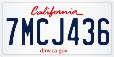 CA license plate 7MCJ436