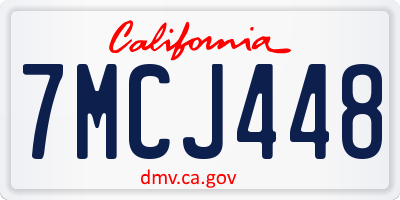 CA license plate 7MCJ448