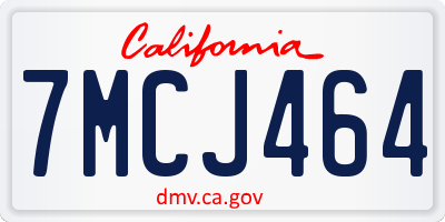 CA license plate 7MCJ464