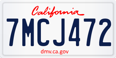 CA license plate 7MCJ472