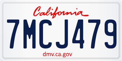 CA license plate 7MCJ479