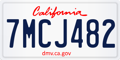 CA license plate 7MCJ482