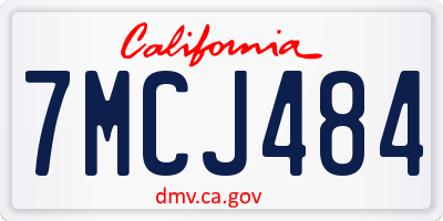 CA license plate 7MCJ484