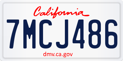 CA license plate 7MCJ486