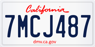 CA license plate 7MCJ487